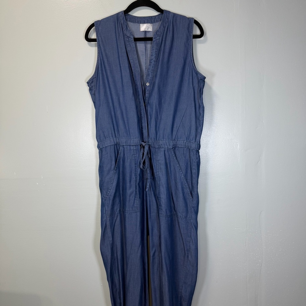 Heroes and Dreamers Blue Lightweight‎ Denim Sleeveless Jumpsuit Size Small